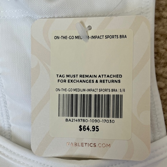 Fabletics On the Go Medium-Impact White Sports Bra size Small - Picture 2 of 4